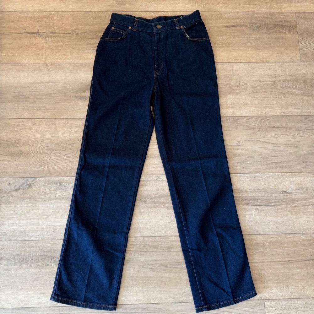 RARE Vintage 80's Levis 25411 Orange Tab High Waist Straight Leg Jeans Dark Wash